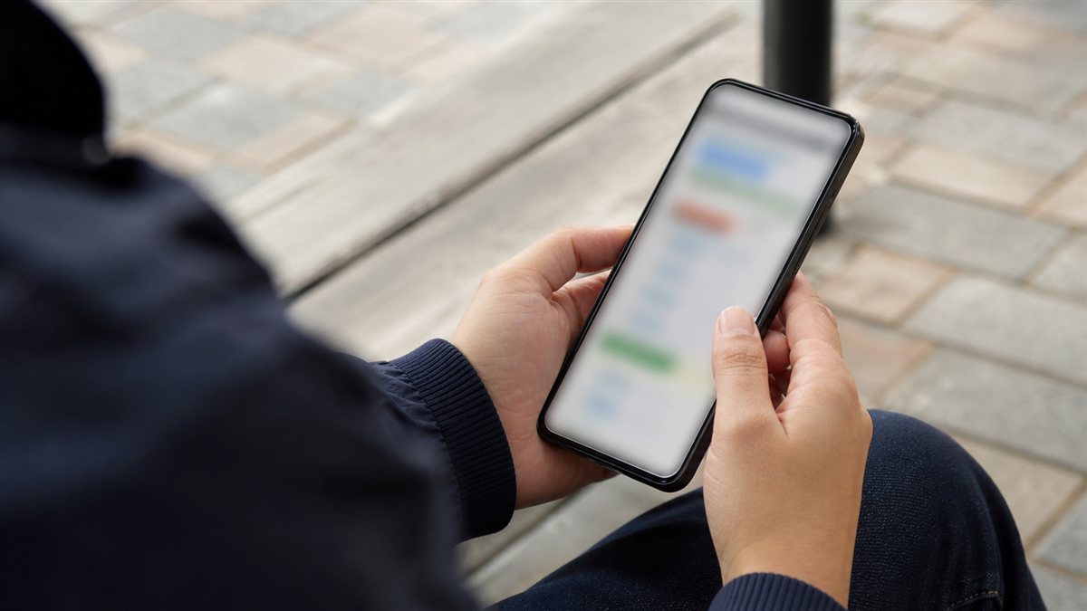 スマートフォンで上映会の情報を確認している来場者の手元