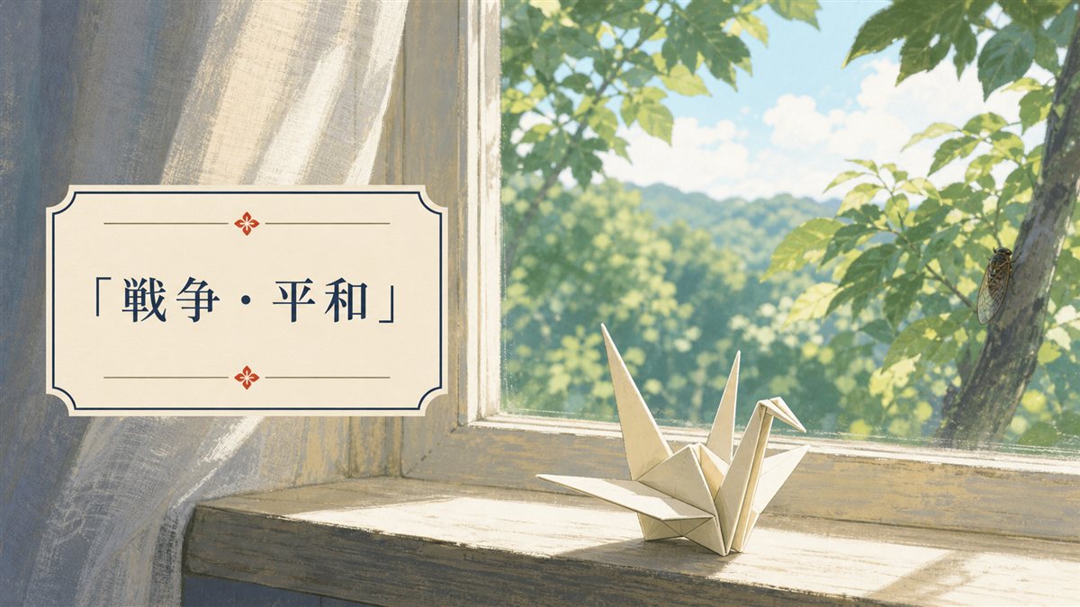 平和をテーマにした上映会が夏に集中することを表した静かなイラスト